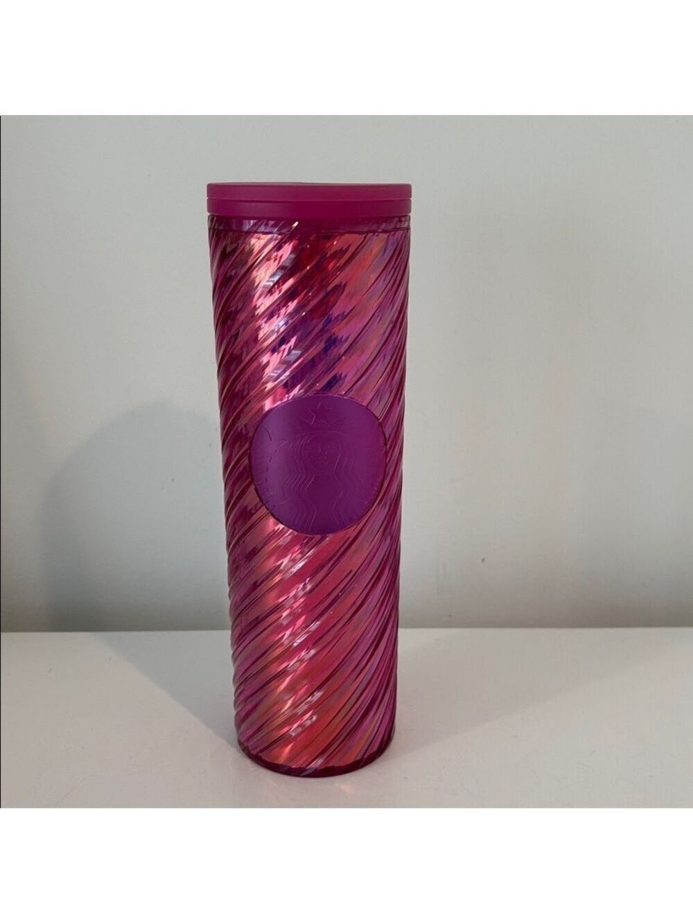 Starbucks textured twist hot pink 16OZ insulated tumbler travel cup Holiday 2022